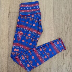 Teeki Blue and Red Patterned Leggings